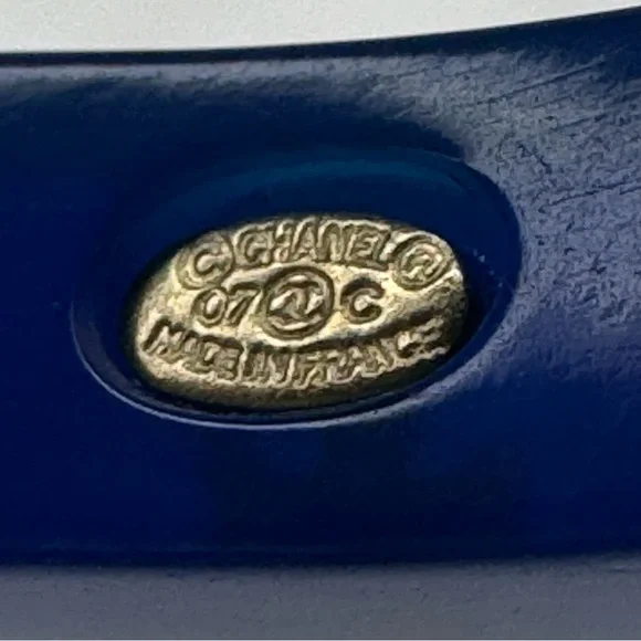 RARE Chanel Blue & Black Bangle Set - Picture 9 of 15